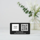 QR Code Scannable Black Beruflich Visitenkarte (Stehend Vorderseite)