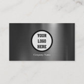 QR Code Scannable Black Metallic Visitenkarte (Rückseite)