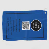 QR Code Scannable Blue Beruflich Golfhandtuch (Horizontal)