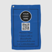QR Code Scannable Blue Beruflich Golfhandtuch (Vorderseite)