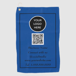 QR Code Scannable Blue Beruflich Golfhandtuch