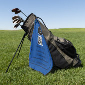 QR Code Scannable Blue Beruflich Golfhandtuch (Gras)