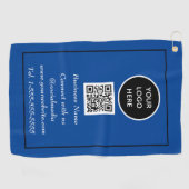 QR Code Scannable Blue Beruflich Golfhandtuch (Horizontal)