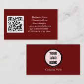 QR Code Scannable Burgundy Maroon Visitenkarte (Vorne/Hinten)