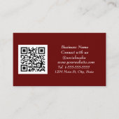 QR Code Scannable Burgundy Maroon Visitenkarte (Vorderseite)