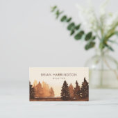 QR Code Scannable Fall Forest Outdoor Wasserfarbe Visitenkarte (Stehend Vorderseite)