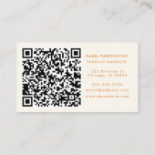 QR-Code Scannable farbenfrohe Flora Happy Visitenkarte (Rückseite)