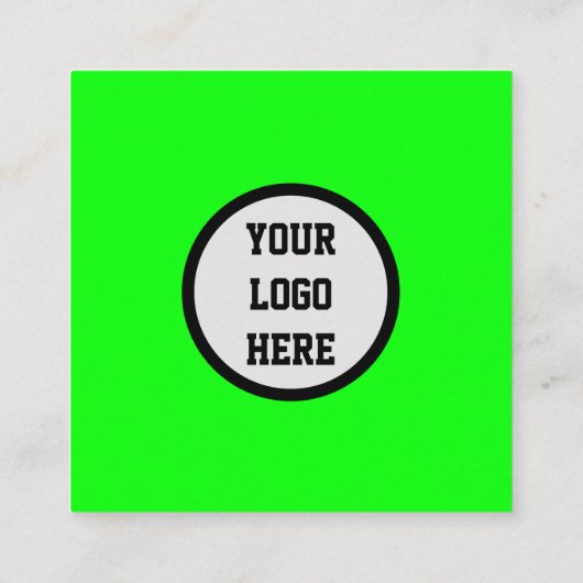 QR Code Scannable Fluoreszenzgrün Quadratische Visitenkarte (Rückseite)