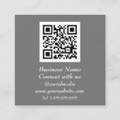 QR Code Scannable Gray Quadratische Visitenkarte (Vorderseite)