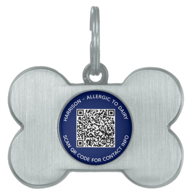 QR Code scannable kontaktlose Informationen benutz Tiermarke (Vorderseite)