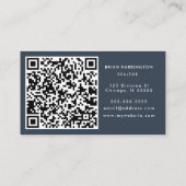 QR-Code Scannable Minimalistisch Soft Gray Waterco Visitenkarte (Rückseite)