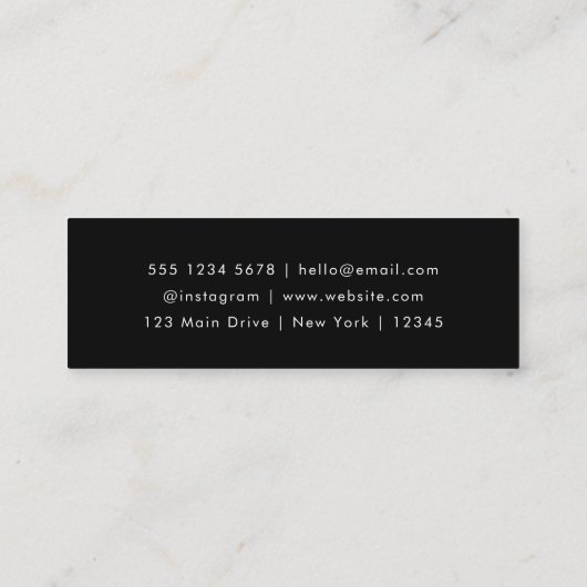 QR-Code | Scannable Modern Stylish Trendy Black Mini Visitenkarte (Rückseite)