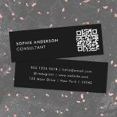 QR-Code | Scannable Modern Stylish Trendy Black Mini Visitenkarte