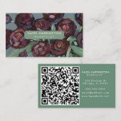 QR Code Scannable Moody Abstrakte Blume Art Visitenkarte (Vorne/Hinten)