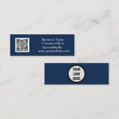 QR Code Scannable Navy Blue Mini Visitenkarte (Vorne/Hinten)