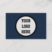 QR Code Scannable Navy Blue Visitenkarte (Rückseite)