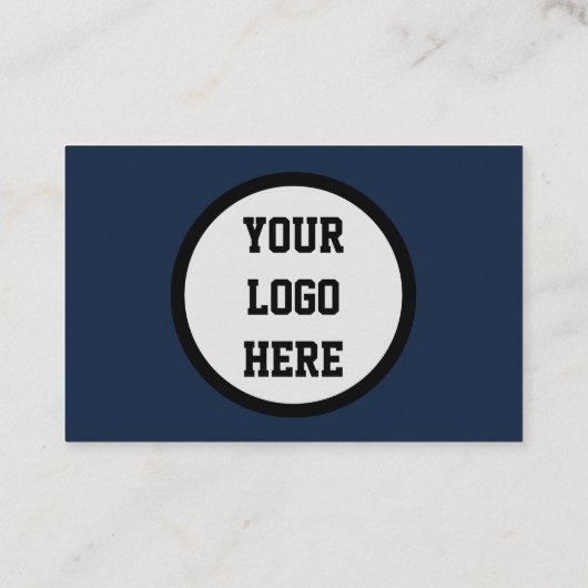 QR Code Scannable Navy Blue Visitenkarte (Rückseite)