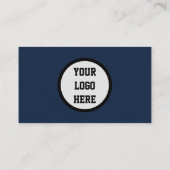 QR Code Scannable Navy Blue Visitenkarte (Rückseite)