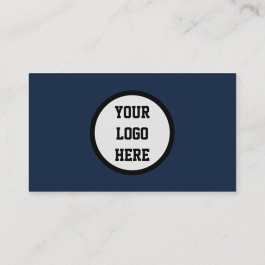 QR Code Scannable Navy Blue Visitenkarte (Rückseite)