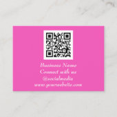 QR Code Scannable Neon Pink Visitenkarte (Vorderseite)