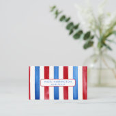 QR Code Scannable Patriotic Watercolor, 4. Juli Visitenkarte (Stehend Vorderseite)