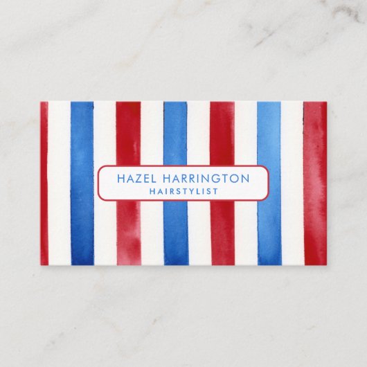 QR Code Scannable Patriotic Watercolor, 4. Juli Visitenkarte (Vorderseite)
