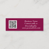 QR Code Scannable Pink Feminine Mini Visitenkarte (Vorderseite)