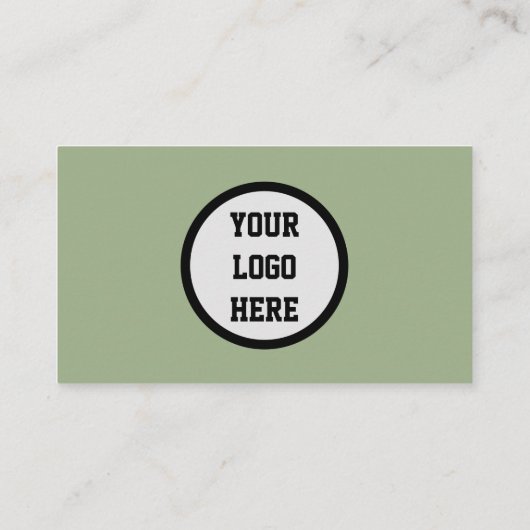 QR Code Scannable Sage Green Visitenkarte (Rückseite)
