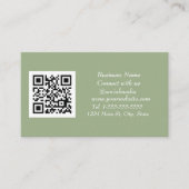 QR Code Scannable Sage Green Visitenkarte (Vorderseite)