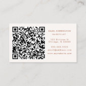 QR Code Scannable Watercolor Floral Boho Trendy Visitenkarte (Rückseite)