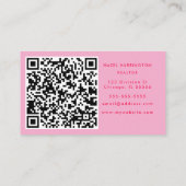 QR-Code Scannable Watercolor Pink Pastellgelb Visitenkarte (Rückseite)