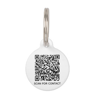 QR Code scannbar kontaktlose Info minimalistisch Haustiermarke