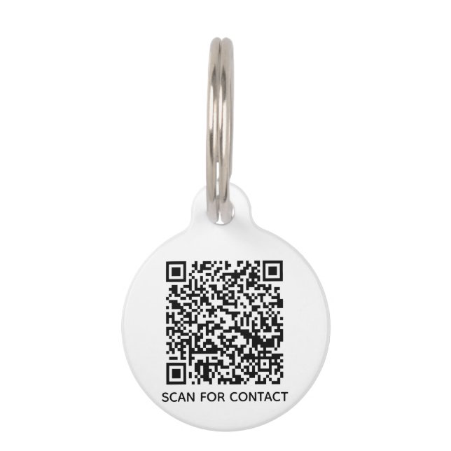 QR Code scannbar kontaktlose Info minimalistisch Haustiermarke (Vorderseite)
