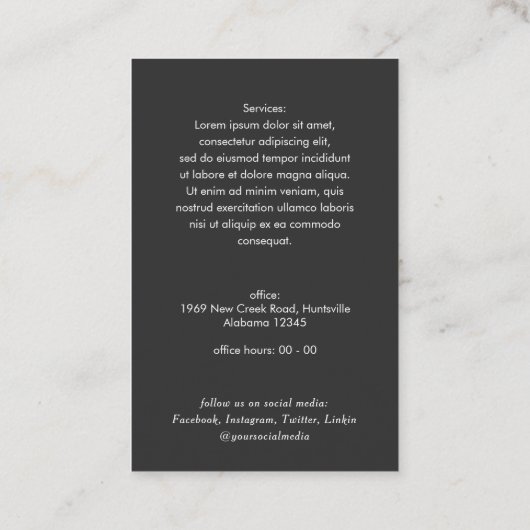 Qr-Code scannbarer Strichcode Modernes Logo Foto Visitenkarte (Rückseite)