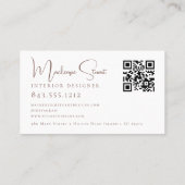 QR-Code scannbares professionelles Monogramm Moder Visitenkarte (Rückseite)