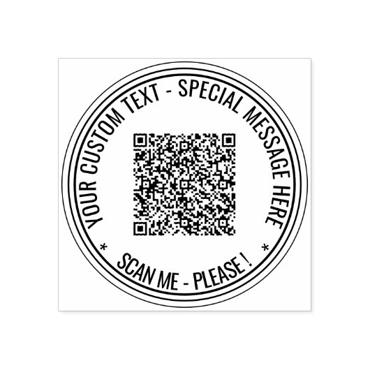 QR-Code scannen benutzerdefinierte Text-Round-Rubb Gummistempel (Prägung)