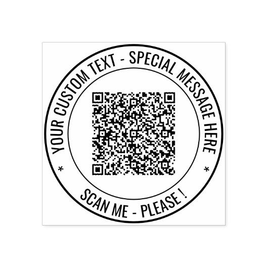 QR-Code scannen benutzerdefinierte Text-Round-Rubb Gummistempel (Prägung)
