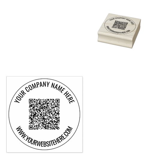 QR-Code scannen benutzerdefinierte Text-Round-Rubb Gummistempel (Stempel)