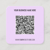 QR Code Scannen benutzerdefinierter Text- und Farb Quadratische Visitenkarte (Vorderseite)