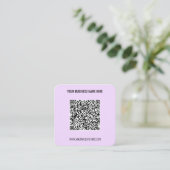 QR Code Scannen benutzerdefinierter Text- und Farb Quadratische Visitenkarte (Stehend Vorderseite)