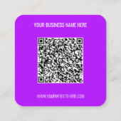 QR Code Scannen benutzerdefinierter Text- und Farb Quadratische Visitenkarte (Rückseite)