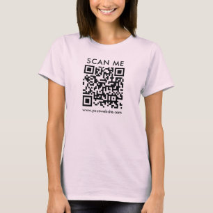 QR-Code scannen Mäuse doppelseitig blassrosa T-Shirt