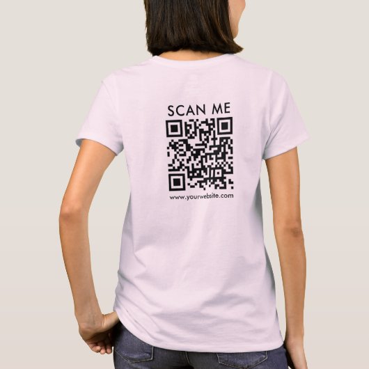 QR-Code scannen Mäuse doppelseitig blassrosa T-Shirt (Rückseite)