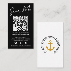Qr-Code scannen schwarz monoton einfaches soziales Visitenkarte