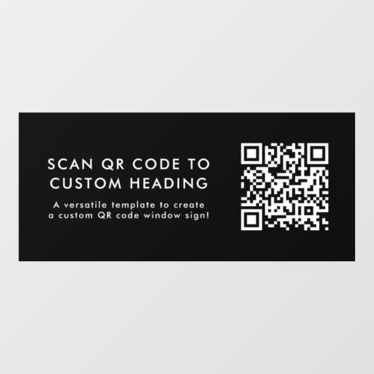 QR-Code | Scannen Sie mich Moderne, stilvolle Blac Fensteraufkleber (Blatt)
