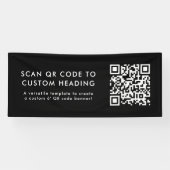 QR-Code | Scannen Sie mich Moderne stilvolle Black Banner (Horizontal)