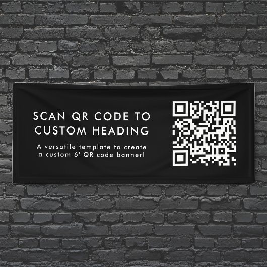 QR-Code | Scannen Sie mich Moderne stilvolle Black Banner