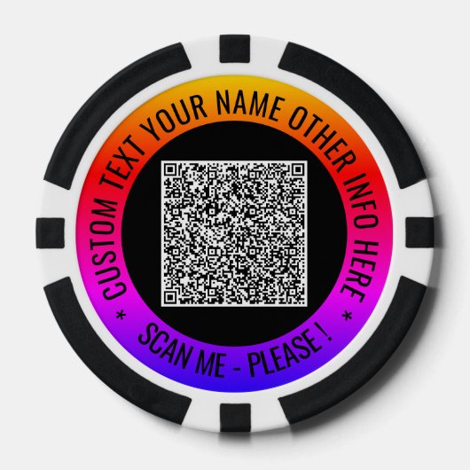 QR-Code scannen und Poker-Chips nach Maß anpassen Pokerchips (Vorderseite)