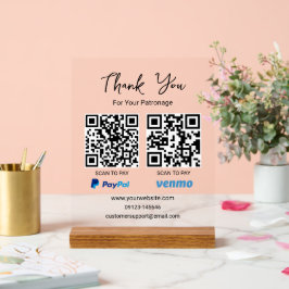 QR-Code scannen | Venmo Paypal Payment Acrylschild