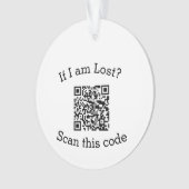 QR-Code scannen verloren gefunden mich Code Hausti Ornament (Vorderseite)